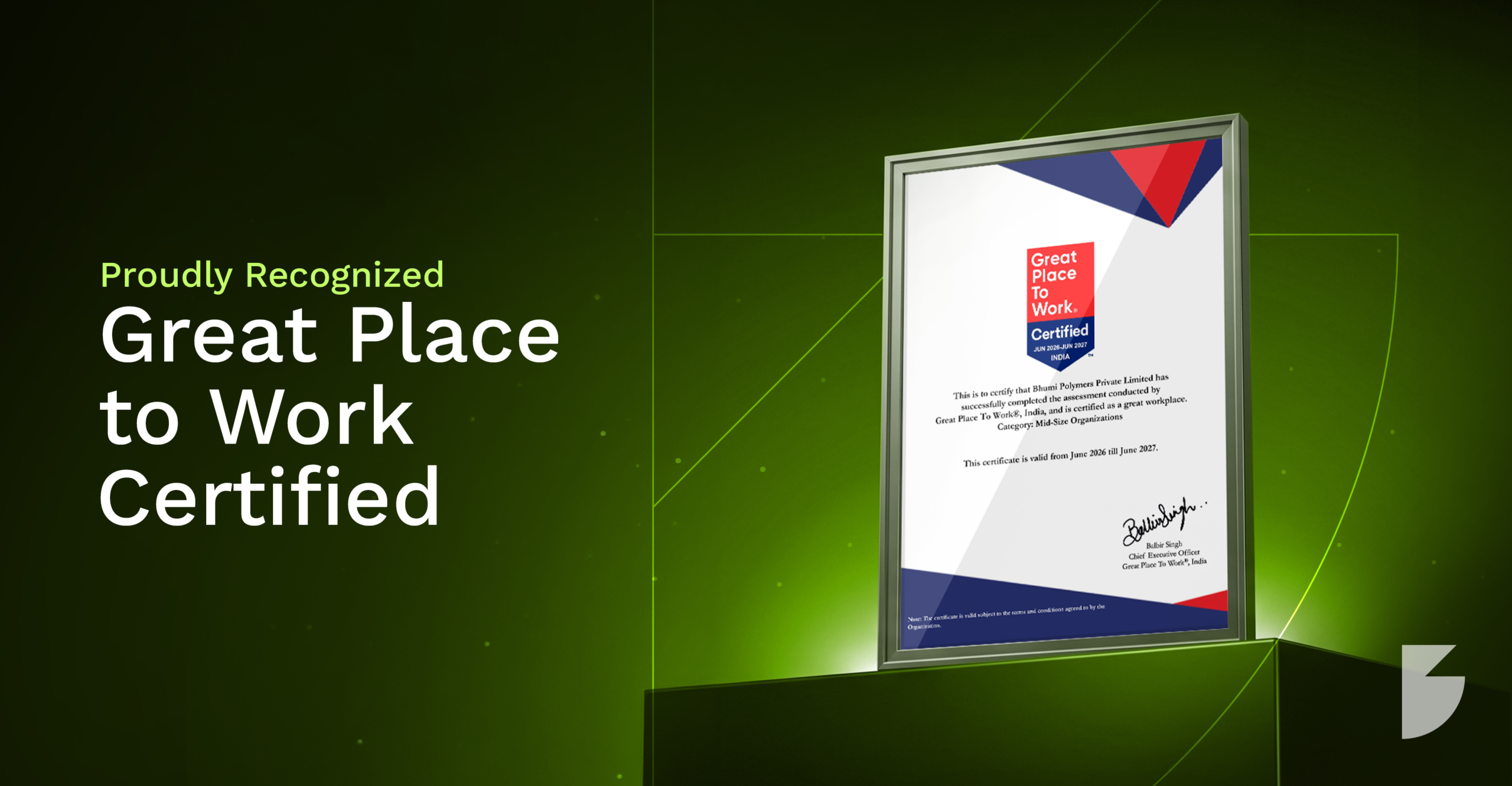 Great Place To Work® Certified